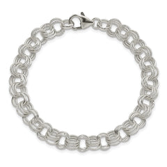 Sterling Silver Triple Link Charm Bracelet