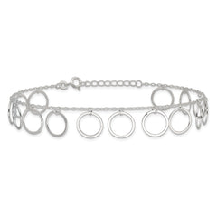 Sterling Silver Dangle Circles Anklet