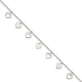 Sterling Silver With Hearts Bracelet
