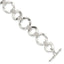 Fancy Circle Toggle Link Bracelet in Sterling Silver, 12.5mm, 7.5 Inch - Sophia Jewelers