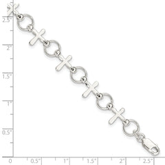 Sterling Silver Cross Bracelet