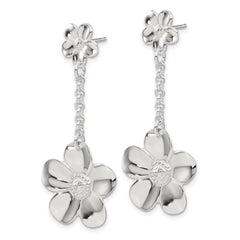 Sterling Silver Floral Necklace and Earring Set