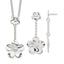 Sterling Silver Floral Necklace and Earring Set