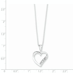 Sterling Silver CZ Heart Necklace