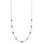 Station Red Cubic Zirconia Necklace in Sterling Silver, 18 Inch - Sophia Jewelers