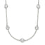 Sterling Silver Clear 4mm 9-Station CZ With Extension ext. Necklace