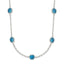 Sterling Silver 9-Station Blue CZ Necklace