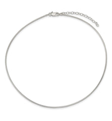 Sterling Silver 1.6mm With 2in extender Neckwire Chain