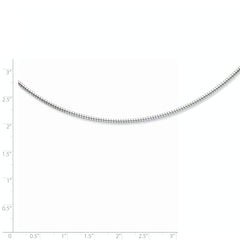 Sterling Silver Rhodium-plated 2mm Round With 2in ext Cubetto