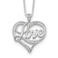 Sterling Silver Rhodium-plated Diam. Love Necklace