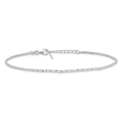 Sterling Silver Fancy Chain 9 inch Plus 1 inch Extender - Total 10 inch Anklet