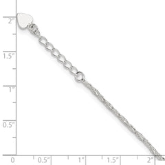 Sterling Silver Fancy Chain 9 inch Plus 1 inch Extender - Total 10 inch Anklet