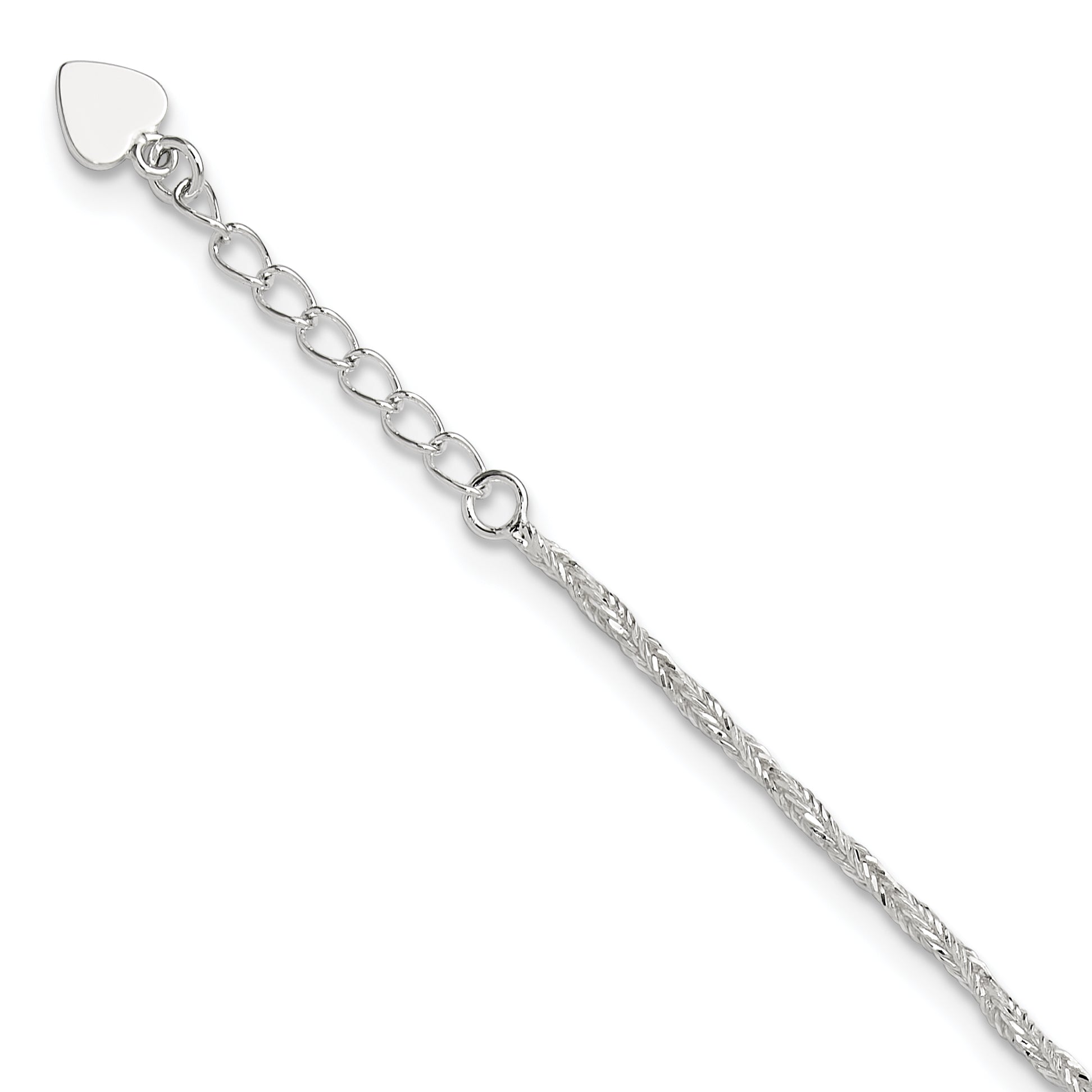 Sterling Silver Fancy Chain 9 inch Plus 1 inch Extender - Total 10 inch Anklet