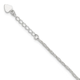 Sterling Silver Fancy Chain 9 inch Plus 1 inch Extender - Total 10 inch Anklet