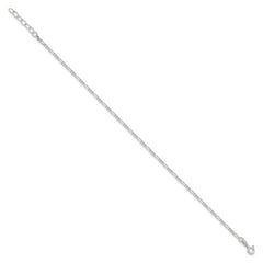 Sterling Silver Figaro Chain 10 inch Plus 1 inch Extender - Total 11 inch Anklet
