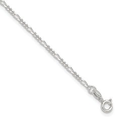 Sterling Silver Figaro Chain 9 inch Plus 1 inch Extender - Total 10 inch Anklet