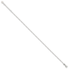 Sterling Silver Figaro Chain 10 inch Plus 1 inch Extender - Total 11 inch Anklet