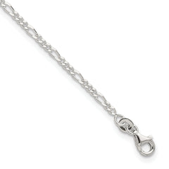 Sterling Silver Figaro Chain 9 inch Plus 1 inch Extender - Total 10 inch Anklet