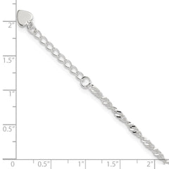 Sterling Silver 3mm Singapore Chain 8 inch Plus 1 inch Extender - Total 9 inch Anklet