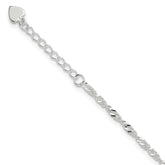 Sterling Silver 3mm Singapore Chain 8 inch Plus 1 inch Extender - Total 9 inch Anklet