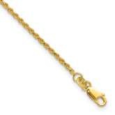 Sterling Silver Gold-tone 2mm Rope Chain 9 inch Plus 1 inch Extender - Total 10 inch Anklet