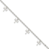 Sterling Silver Dragonfly Charms 9 inch Plus 1 inch Extender - Total 10 inch Anklet