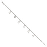 Sterling Silver Ocean Theme Charms 9 inch Plus 1 inch Extender - Total 10 inch Anklet