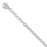 Sterling Silver Clover Dangle 9 inch Plus 1 inch Extender - Total 10 inch Anklet