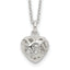 Puffed Filigree Heart Necklace in Sterling Silver, 18 Inch - Sophia Jewelers