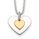 Sterling Silver With Vermeil Polished Fancy Heart Necklace