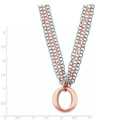 Sterling Silver & Rose Vermeil Multi-Strand With Circles Necklace