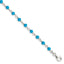 Sterling Silver Genuine Turquoise Bead Polished Bracelet - Sophia Jewelers