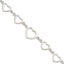 Heart Fancy Link Bracelet in Sterling Silver, 14mm, 7.5 Inch - Sophia Jewelers