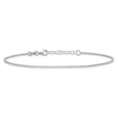 Sterling Silver 1.5mm Rolo Chain 9 inch Plus 1 inch Extender - Total 10 inch Anklet