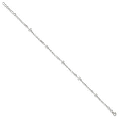 Sterling Silver Dragonflies 8 inch Plus 1 inch Extender - Total 9 inch Anklet