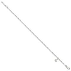 Sterling Silver Shell Dangle 9 inch Plus 1 inch Extender - Total 10 inch Anklet