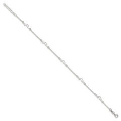 Sterling Silver Dolphin 5-Station 9 inch Plus 1 inch Extender - Total 10 inch Anklet