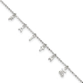 Sterling Silver FAITH Letters 10 inch Plus 1 inch Extender - Total 11 inch Anklet