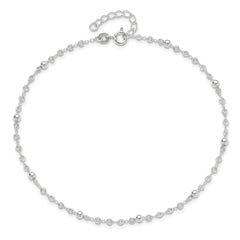 Sterling Silver Beads 10 inch Plus 1 inch Extender - Total 11 inch Anklet
