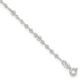 Sterling Silver Beads 9 inch Plus 1 inch Extender - Total 10 inch Anklet