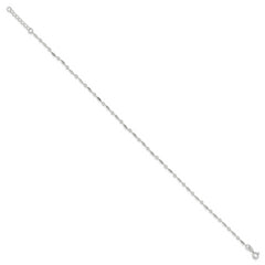 Sterling Silver Fancy Link 10 inch Plus 1 inch Extender - Total 11 inch Anklet