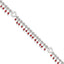 Red Beads and Heart Anklet in Sterling Silver with Extender, 10 Inch - Sophia Jewelers