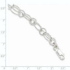 Sterling Silver Polished Oval Link Bracelet