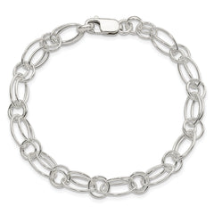 Sterling Silver Polished Oval Link Bracelet