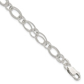 Sterling Silver Polished Oval Link Bracelet
