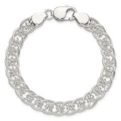 Sterling Silver Polished and Textured Fancy Bracelet