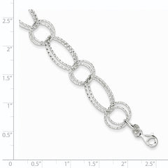 Sterling Silver Textured Double Link Bracelet