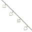 Heart Station Bracelet in Sterling Silver, 2mm, 7.5 Inch - Sophia Jewelers