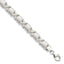 Sterling Silver Polished and Satin X and O Bracelet