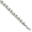 Hearts Bracelet in Sterling Silver, 8mm Satin & Polished - Sophia Jewelers